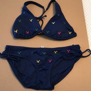 Navy blue America eagle swim suit